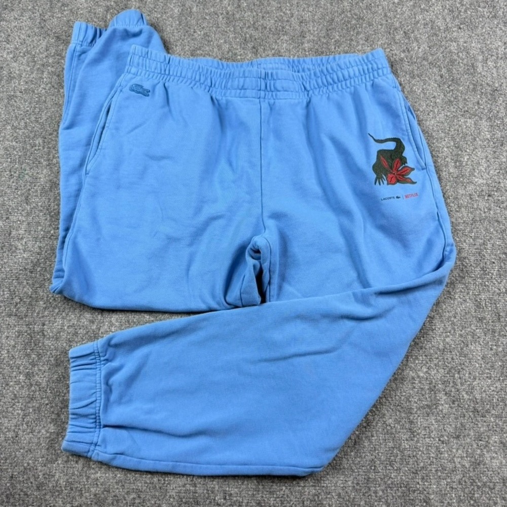 Lacoste x Stranger Things Netflix Sweatpants Mens 6 XL Blue Demogorgon Joggers